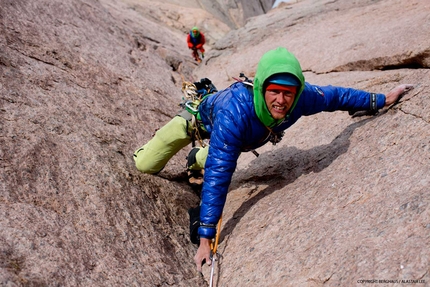 Ulvetanna, Antartide - Leo Houlding sulla headwall di Ulvetanna Peak