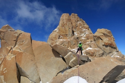 Torres del Paine - Zuko traverse (V 5.10+, 650m) Torre Norte, Torres del Paine, Patagonia first climbed on 01/01/2013 by Andrej Grmovšek and Luka Krajnc