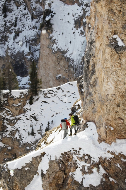 Senza Piombo - Senza Piombo (M10 WI 5, 140m, 27 + 30/01/2013, Albert Leichtfried, Benedikt Purner) Val Lunga, Dolomiti