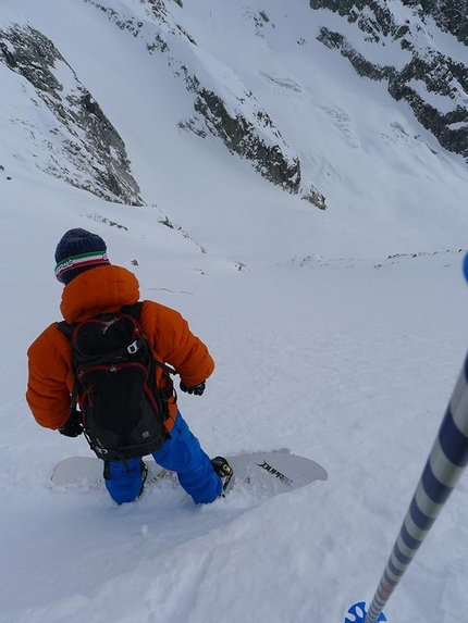 Marbrèe Couloir, Courmayeur - The 40° slope.