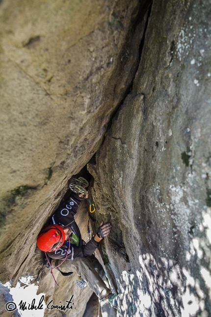 Amiata - Federico Schlatter sale Il nido del cinghiale 6b (E3 6a) ad Amiata
