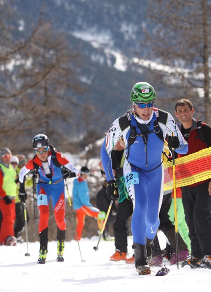 Mondiali di Sci Alpinismo 2013 - Damiano Lenzi negli ultimi cento metri reiste al rinvenire del francese Matheo Jacquemoud