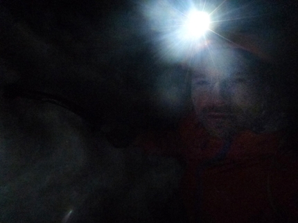 Cerro Torre - Markus Pucher during his free solo of the Ragni Route on Cerro Torre in Patagonia on 14/01/2013