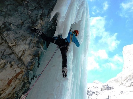 Cascata Attraverso Travenanzes, Dolomites - Beppe Ballico on pitch 4 of Attraverso Travenanzes