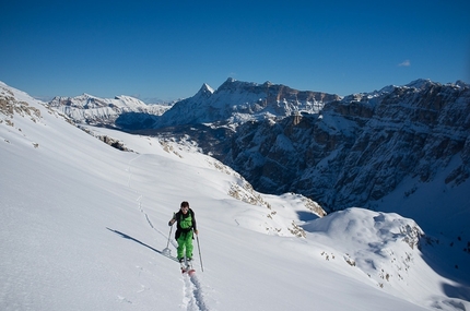 Ski mountaineering Puez Odle Dolomites - Antersasc Canale Nord