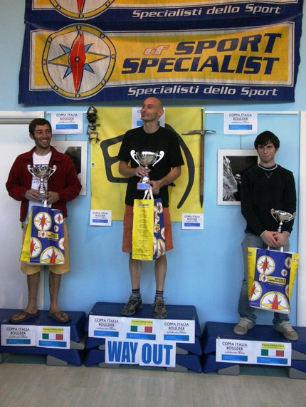 Milano: Coppa Italia boulder + Ciapa e Tira 2013 - Coppa Italia Boulder 2006 Podio uomini Stefano Ghidini, Andrea Dacasto, Enrico Polo