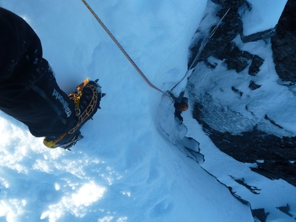 Scozia - Stob Coire nan Lochan, Glen Coe. Christian su Moonshadow, sul South Buttress