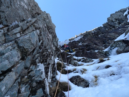 Scozia - Stob Coire nan Lochan, Glen Coe. Marcello su Moonshadow, sul South Buttress