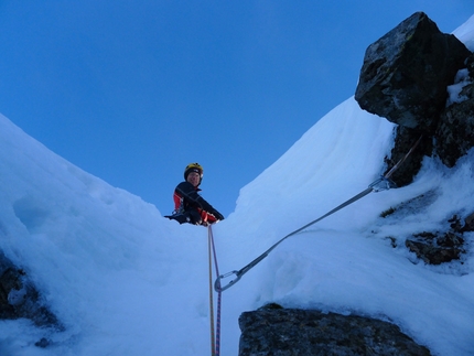 Scozia - Stob Coire nan Lochan, Glen Coe. La cornice di Moonshadow, sul South Buttress