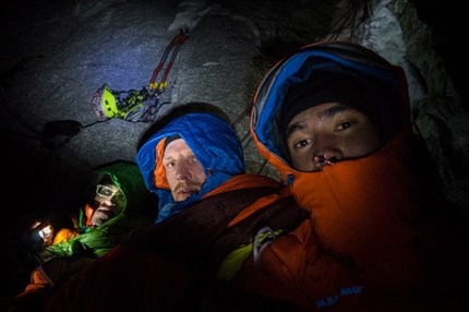 Sagwand, Austria - Hansjörg Auer, Peter Ortner and David Lama, Schiefer Riss, Sagwand