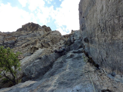 Valle del Sarca - Il diedro finale di L'aspettativa dei mondi superiori (Monte Brento)