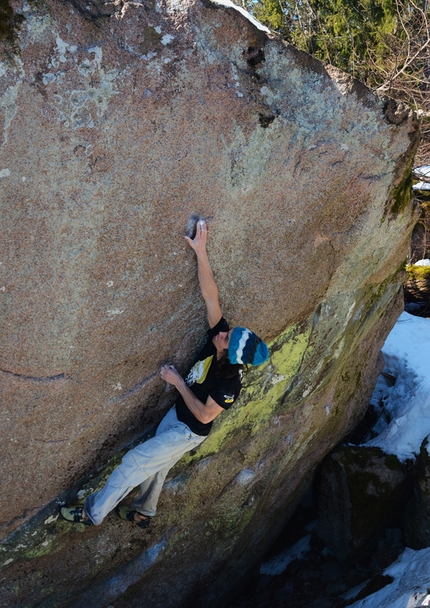 Västervik, Sweden - Niccolò Ceria climbing Awake the unkind 8a, Västervik