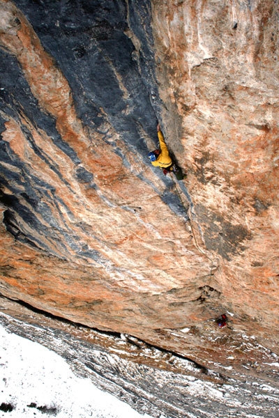 Meisules de la Bièsces - Vint ani do (8a+ 350m), Sella, Dolomites