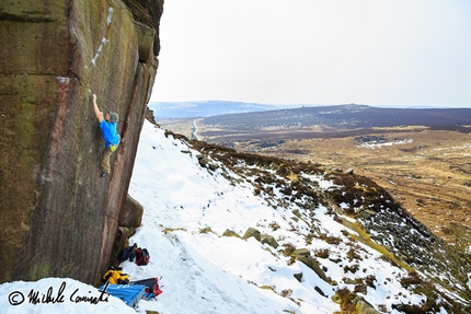 Michele Caminati dodges rain and snow in search of sun on England's gritstone