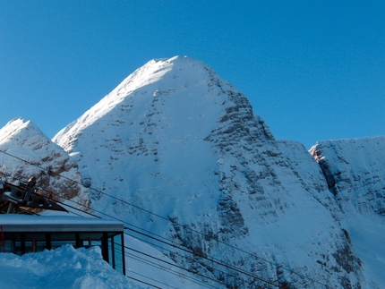 Monte Forato, NNE Face ski descent in Julian Alps