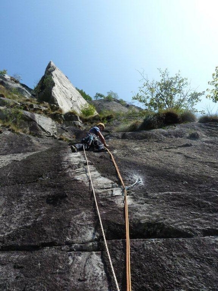 Pagine di Pietra, Vallone di Forzo (Gran Paradiso) - Primo spit dal basso di Gianluca Cavalli