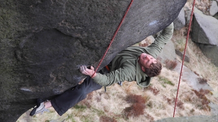 Wimberry, England - Pete Whittaker on the route Baron Greenback.