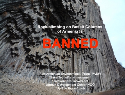 Armenia, climbing banned on the basalt columns