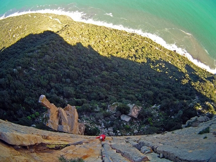 Jurassic Park, Sardinia - Fabio Erriu during the first ascent of 