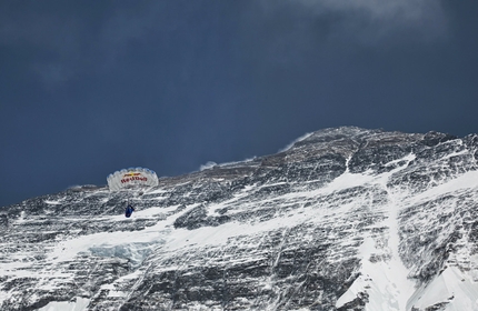 Everest - Valery Rozov - 05/05/2013: Russian BASE jumper Valery Rozov leaps from a record 7220m off the North Face of Everest.