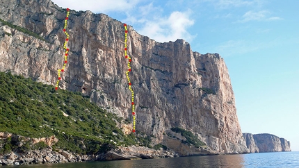 Monte Santu, Baunei, Sardegna. Due nuove vie per due cordate: Larcher, Oviglia e Giupponi, Sartori