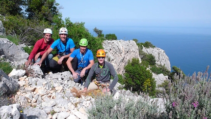 Monte Santu, Baunei, Sardinia - Self-portrait on the summit, both teams meet.