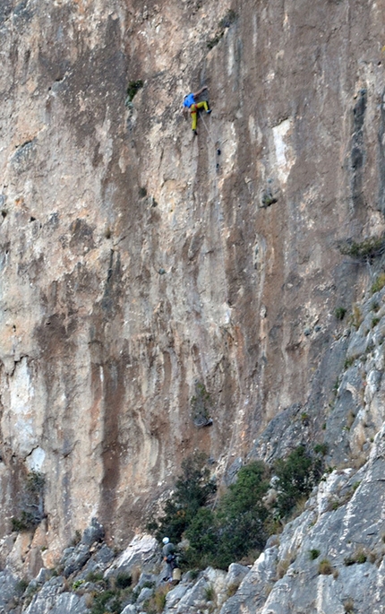 Monte Santu, Baunei, Sardinia - During the first ascent of Blu Oltremare