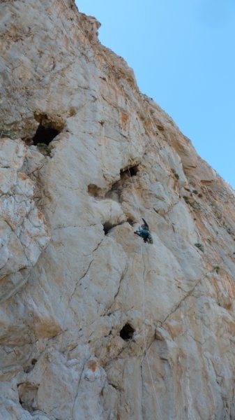 Monte Monaco (Sicily) - During the first ascent of La vita tra le dita - North Face of Monte Monaco (Sicily)