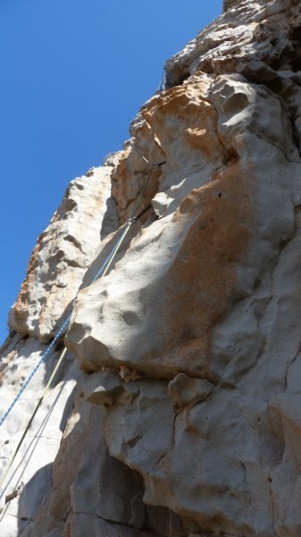 Monte Monaco (Sicily) - During the first ascent of La vita tra le dita - North Face of Monte Monaco (Sicily)