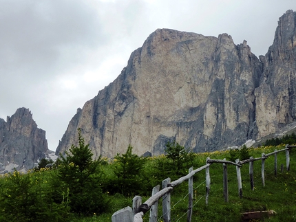 Via Casarotto - Roda di Vael - In salita verso la Roda di Vael (Catinaccio, Dolomiti)