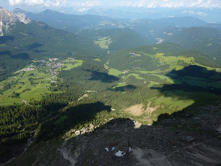 Via Casarotto - Roda di Vael - Il panorama durante la salita della via Casarotto