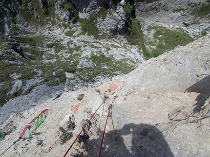 5 Walter Bonatti routes climbed in a day by Marco Anghileri - On the Bonatti route on Torre Costanza