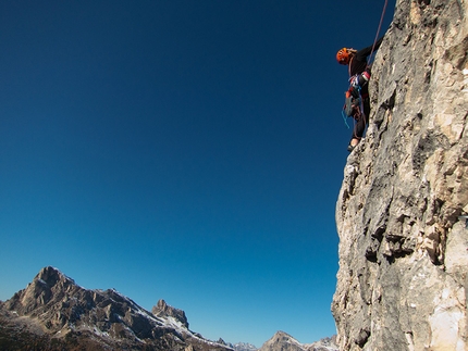 Gallo George - Muraglia di Giau - Marco Sterni climbing Gallo George, Muraglia del Giau, Lastoni di Formin, Dolomites
