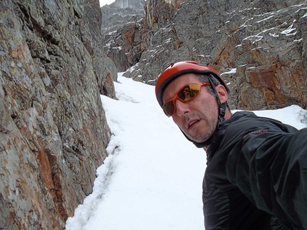 Cima Caldenave, Cime di Rava - 29/06/2013: Paolo Michielini e Alessia Savio durante la salita di Canalone del Frate, Caldenave 2442m (Gruppo delle Cime di Rava, TN).