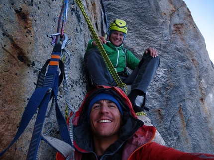 Gargoyle & Tooth Traverse, Alaska - Semi-comfortable bivy in the middle of the wall