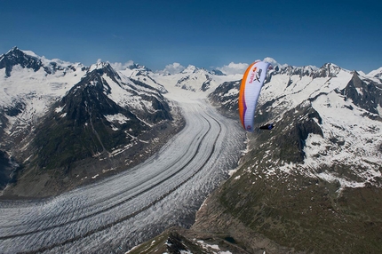 Red Bull X-Alps 2013 - Swiss paraglider Cristian Maurer during the Red Bull X-Alps 2013