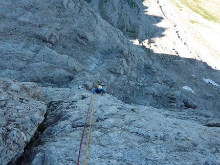 Cimon della Pala, Pale di San Martino, Dolomiti - Pilastro Girasole: on the pillar