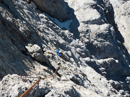 Cimon della Pala, Pale di San Martino, Dolomiti - Pilastro Girasole: sun and steepness