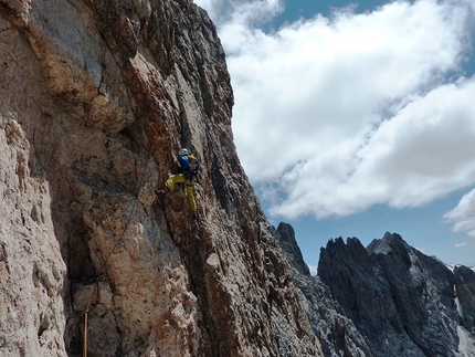 Cimon della Pala, Pale di San Martino, Dolomiti - Pilastro Girasole: sulla parte alta