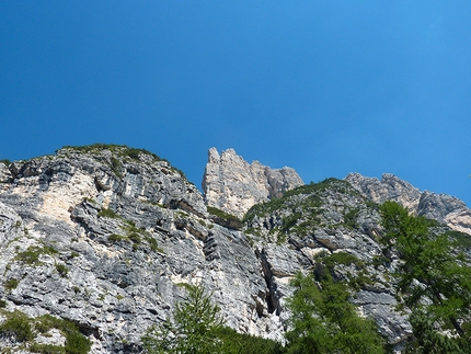 Spiz di Mezzo, Dolomiti di Zoldo - Via Gianni Ribaldone: da sotto