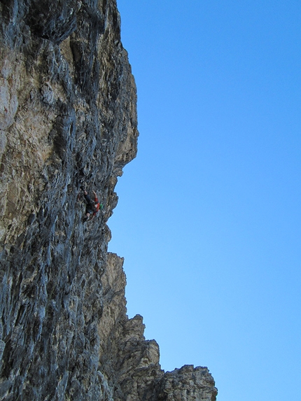 Spiz di Mezzo, Dolomiti di Zoldo - Via Gianni Ribaldone: verso l'alto