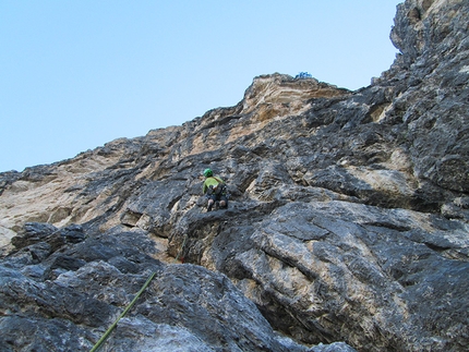 Spiz di Mezzo, Zoldo Dolomites - Via Gianni Ribaldone: logical slabs