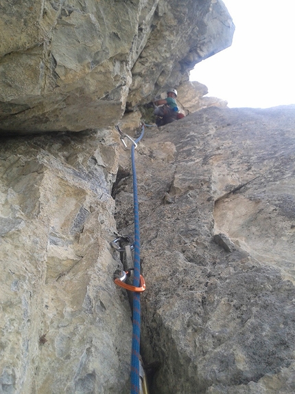 Via Bonatti, Croz del Rifugio - Via Bonatti al Croz del Rifugio: Edoardo Falletta e Andrea Roche