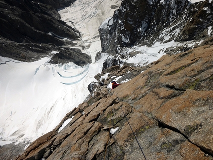 Pilastro Sud del Freney - Monte Bianco - Sulla via Seigneur del Pilastro Sud del Freney - Monte Bianco