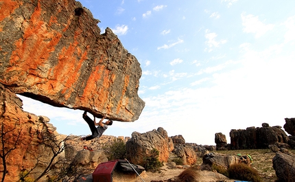 Niccolò Ceria and the bouldering at Rocklands