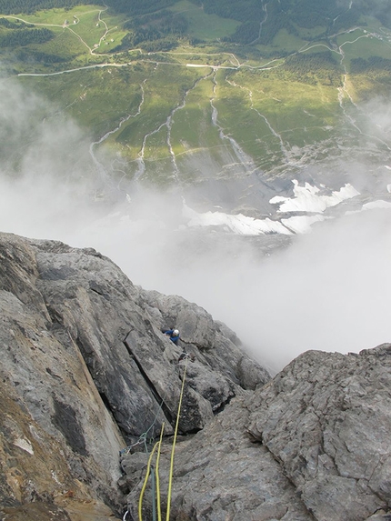 Eiger, Paciencia - Dave MacLeod & Calum Muskett sulla via Paciencia, parete nord dell'Eiger