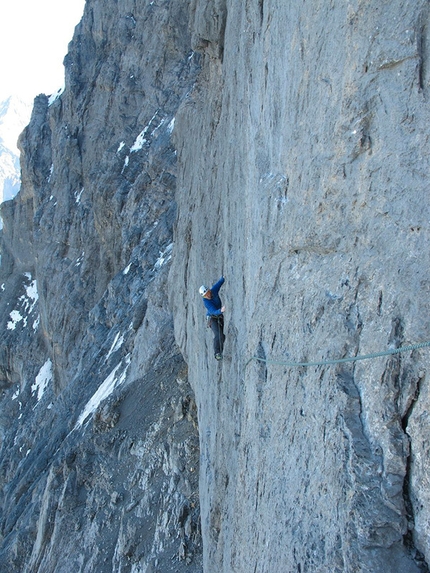 Eiger, Paciencia - Dave MacLeod & Calum Muskett sulla via Paciencia, parete nord dell'Eiger