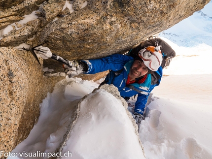 Cerro Torre - 07/2013: Stephan Siegrist, Dani Arnold, Thomas Huber and Matias Villavicencio during the winter ascent of Cerro Torre