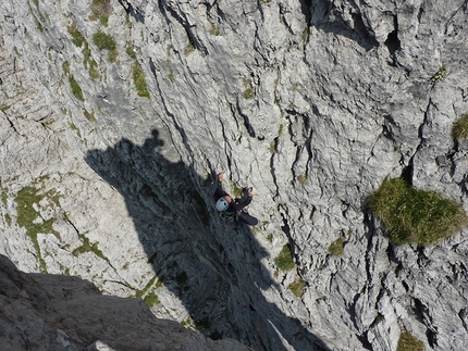 Grignetta - Mario sulla via Vitali-Longoni (fotografato dal Sigaro)