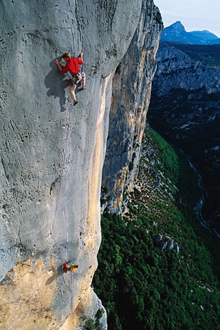 Simon Carter - Arnaud Petit, Eve Line (7b), Verdon Gorge, France